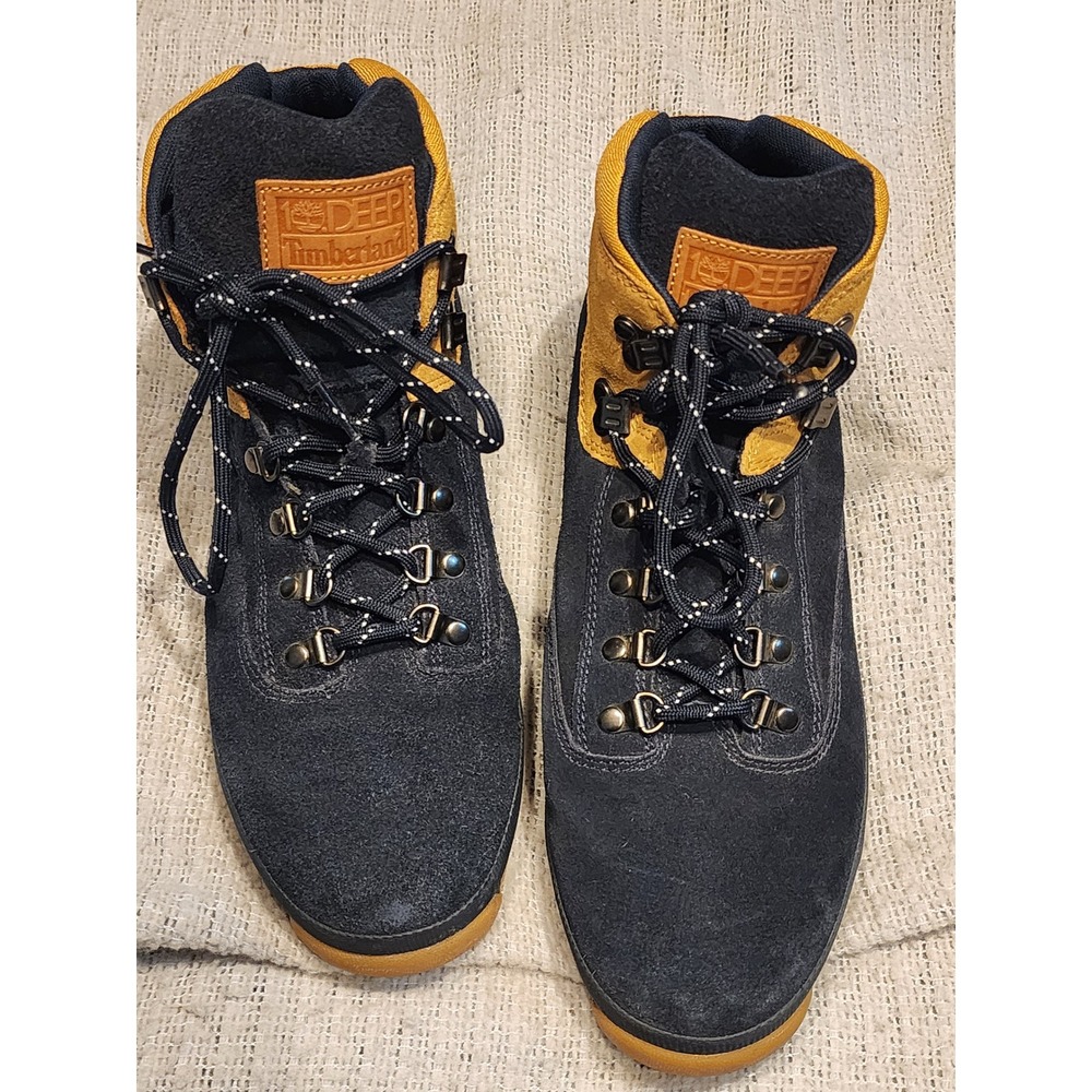 Timberland 10Deep Nomads‎ Euro Hiker Navy Wheat Suede Boots 6215A Mens 12M